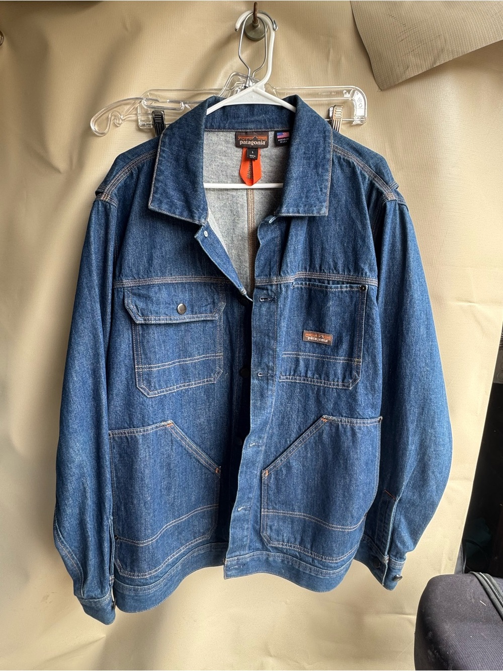 Patagonia Blue Denim Shirt Jacket with Utility Pockets